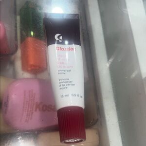 Glossier Black Cherry Balm Dotcom - Red and White Tube